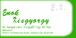 enok kisgyorgy business card